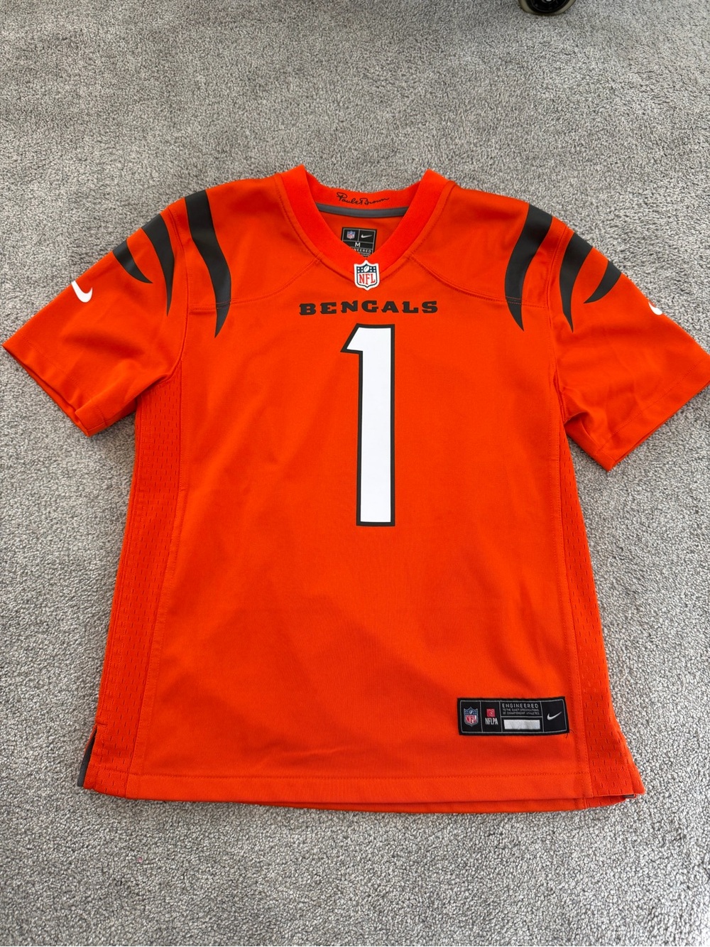 Nike Men's Cincinnati Bengals #1 Orange Football Jersey